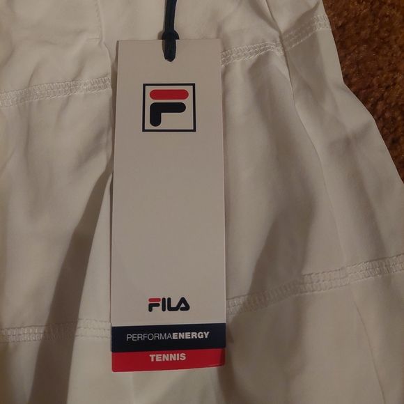 NWT FILA Woven Pleated Tennis Pickleball Skort Built-in Shorts White size Large - Picture 7 of 7